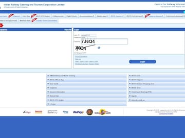 IRCTC വെബ്‌സൈറ്റ്