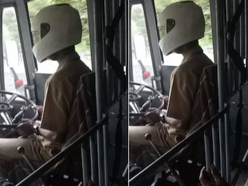 പത്തനംതിട്ടയിൽ നിന്നും കൊല്ലത്തേക്ക് പോയ ബസിലെ ഡ്രൈവർ ഷിബു തോമസ് ആണ് ഹെൽമെറ്റ്‌ ധരിച്ചു വണ്ടി ഓടിച്ചത്