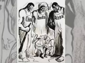 ഡെയ്‌ലി വര്‍ക്കറില്‍ പ്രസിദ്ധീകരിച്ച ഈ കാര്‍ട്ടൂണ്‍ പ്രശസ്ത അമേരിക്കന്‍ കാര്‍ട്ടൂണിസ്റ്റ് ബോബ് മൈനറാണ് വരച്ചത്