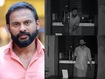 ജിന്റോ (ഫോട്ടോ കടപ്പാട് ഇൻ‌സ്റ്റഗ്രാം), സിസിടിവി ദൃശ്യങ്ങൾ (വലത്)