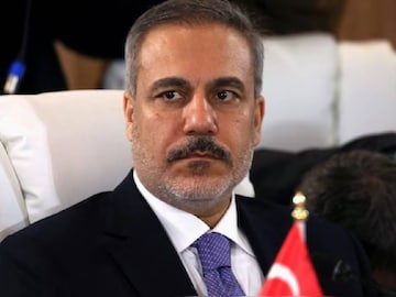 തുർക്കി വിദേശകാര്യ മന്ത്രി ഹകാൻ ഫിദാൻ. (ചിത്രം കടപ്പാട്/ റോയിട്ടേഴ്‌സ്)