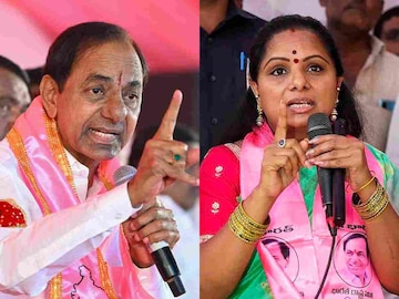 കെ ചന്ദ്രശേഖർറാവു, കെ കവിത (Photos: PTI file)