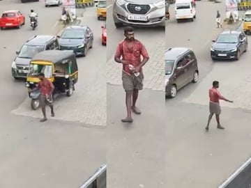 കറുകച്ചാൽ സെൻട്രൽ‌ ജംഗ്ഷനിൽ ഗതാഗതം നിയന്ത്രിക്കുന്ന യുവാവ്