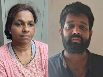 അറസ്റ്റിലായ നിതിനും സന്ധ്യയും 