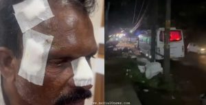“ടൂറിസ്റ്റ് ബസ് ഡ്രൈവർക്ക് യാത്രക്കാരന്റെ ഹെൽമെറ്റ്‌ കൊണ്ട് മർദ്ദണം”