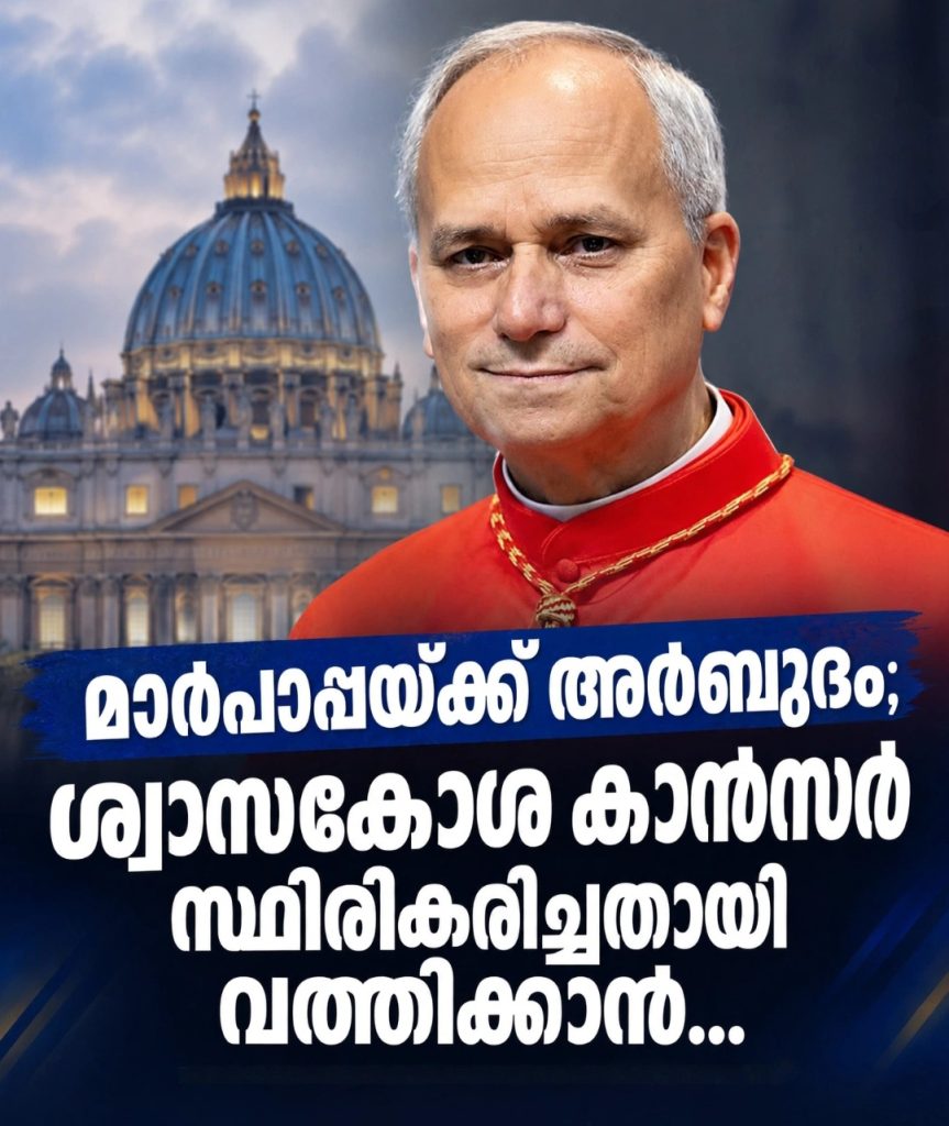 ലിയോ മാർപാപ്പയ്ക്ക് ശ്വാസകോശ കാൻസർ; അറിയിപ്പുമായി വത്തിക്കാൻ